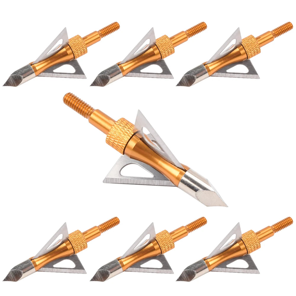 6X Arrow Broadhead 100 Grain Hunting Arrow Tip +1XBroadhead Spanner Crossbow +1X Housing for archery hunting