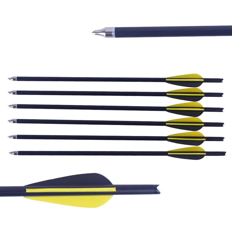6/12pcs 16/20 Inches Spine400 Hunting Archery Crossbow Carbon Arrows for Bow Crossbow Shooting