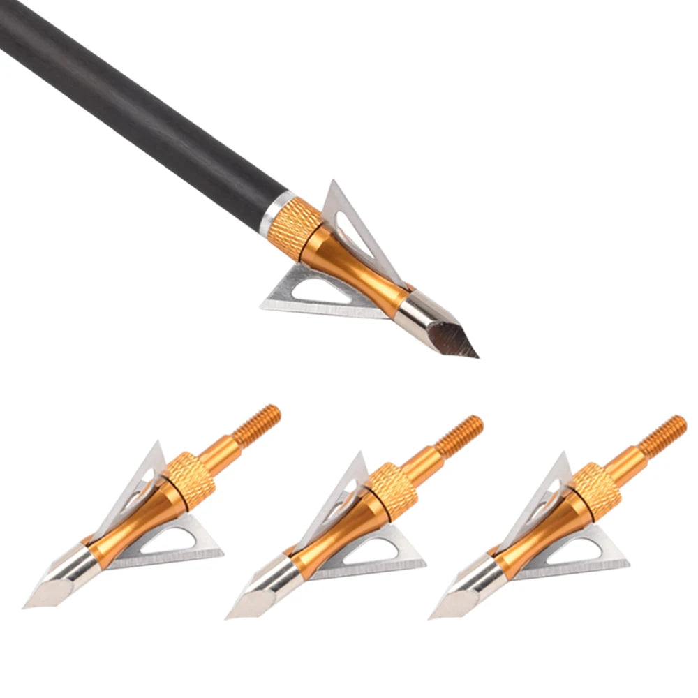 6X Arrow Broadhead 100 Grain Hunting Arrow Tip +1XBroadhead Spanner Crossbow +1X Housing for archery hunting