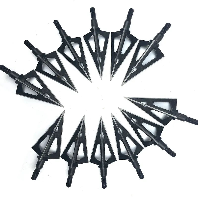 Hunting Archery Bolts 100 Grain Arrowhead Tip Point Telflon Surface Treatment Broadhead Arrow Bow  3 Blades