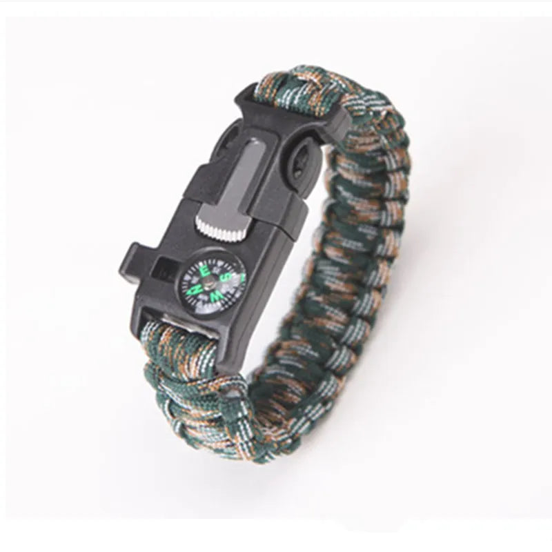 Military Emergency paracorde 4mm Survival Bracelet Parachute No Flint Outdoor Scraper Whistle Buckle for Jewelry Men & Women