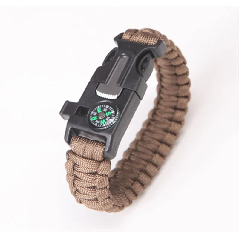Military Emergency paracorde 4mm Survival Bracelet Parachute No Flint Outdoor Scraper Whistle Buckle for Jewelry Men & Women