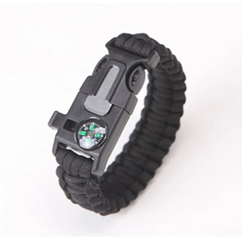 Military Emergency paracorde 4mm Survival Bracelet Parachute No Flint Outdoor Scraper Whistle Buckle for Jewelry Men & Women