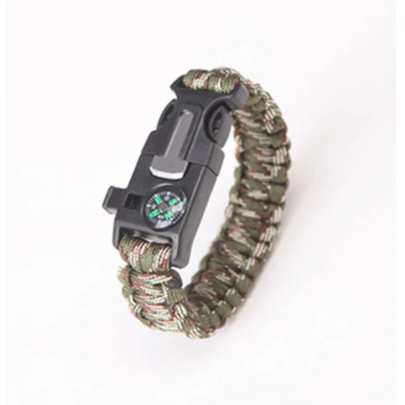 Military Emergency paracorde 4mm Survival Bracelet Parachute No Flint Outdoor Scraper Whistle Buckle for Jewelry Men & Women