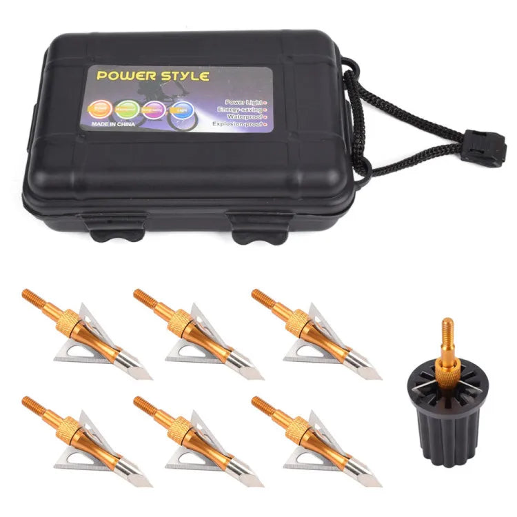 6X Arrow Broadhead 100 Grain Hunting Arrow Tip +1XBroadhead Spanner Crossbow +1X Housing for archery hunting