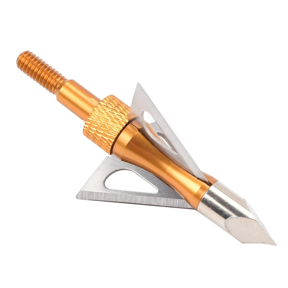 6X Arrow Broadhead 100 Grain Hunting Arrow Tip +1XBroadhead Spanner Crossbow +1X Housing for archery hunting