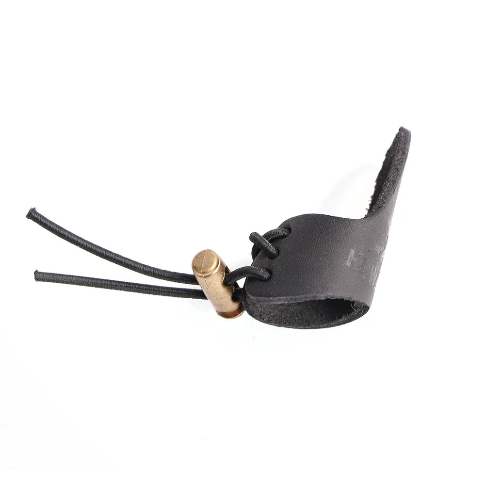 Cowhide Archery Thumb Finger Tip Protector Guard Ring Tab Leather Adjustable Hunting Practice Archery Pull Arrow Broadheads Shoo