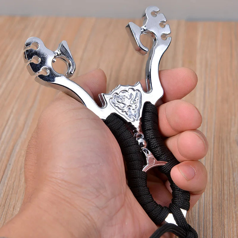 Powerful Sports Outdoor Stainless Steel Slingshot Set with Steel Balls Ammo Bag Outdoor Hunting Catapult Powerful Sling Shot Bow