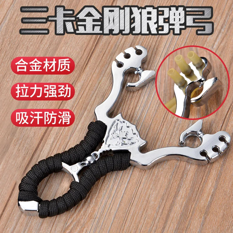Powerful Sports Outdoor Stainless Steel Slingshot Set with Steel Balls Ammo Bag Outdoor Hunting Catapult Powerful Sling Shot Bow