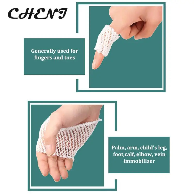 White Tubular Wound Roll Tape Finger Care Bandages Band Stretch Cover Tube Knee Burn Wounds Wrap Legs Tubing Stockinette