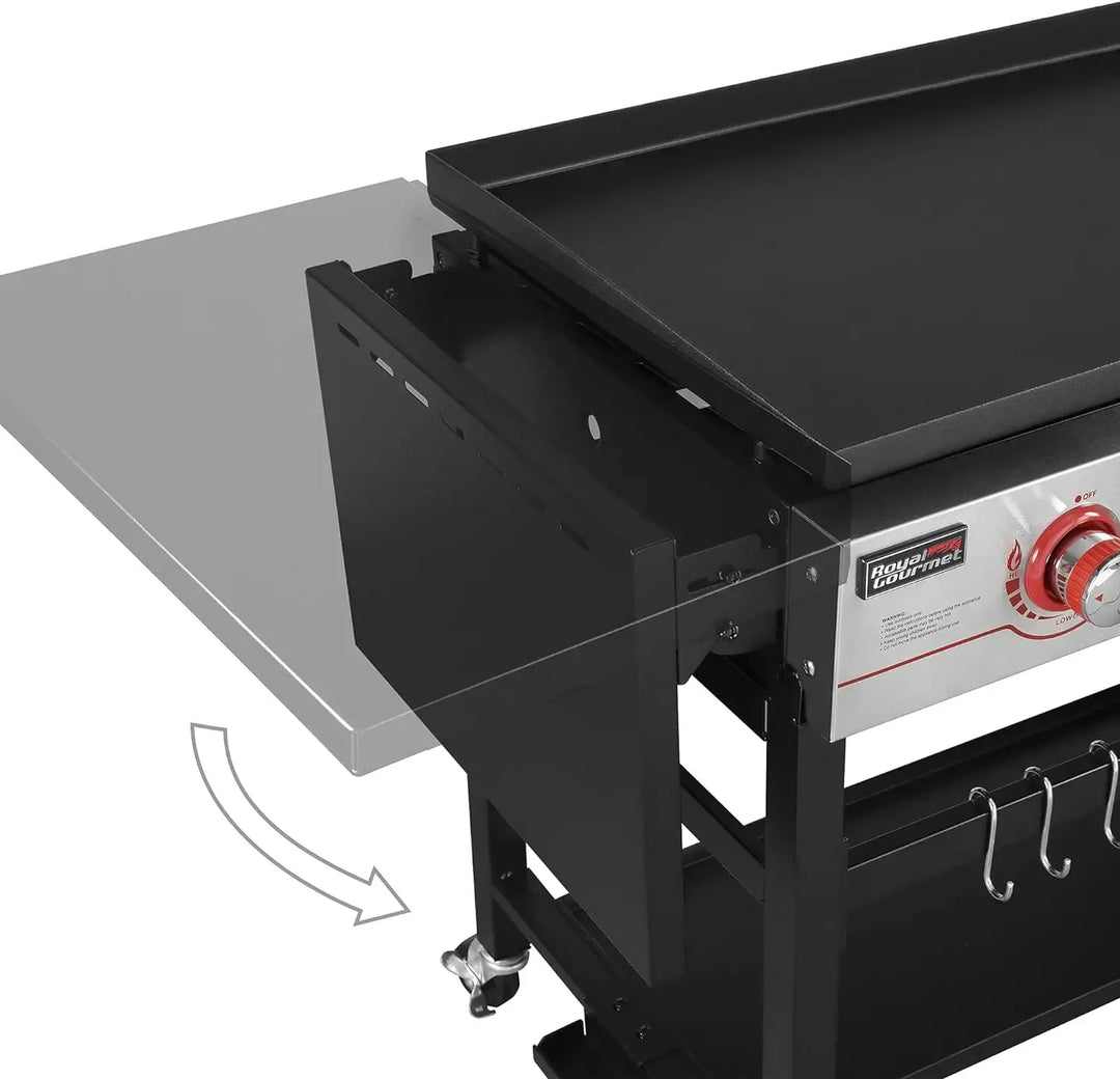 GB4000 36-inch 4-Burner Flat Top Propane Gas Grill Griddle for BBQ, Camping, Red