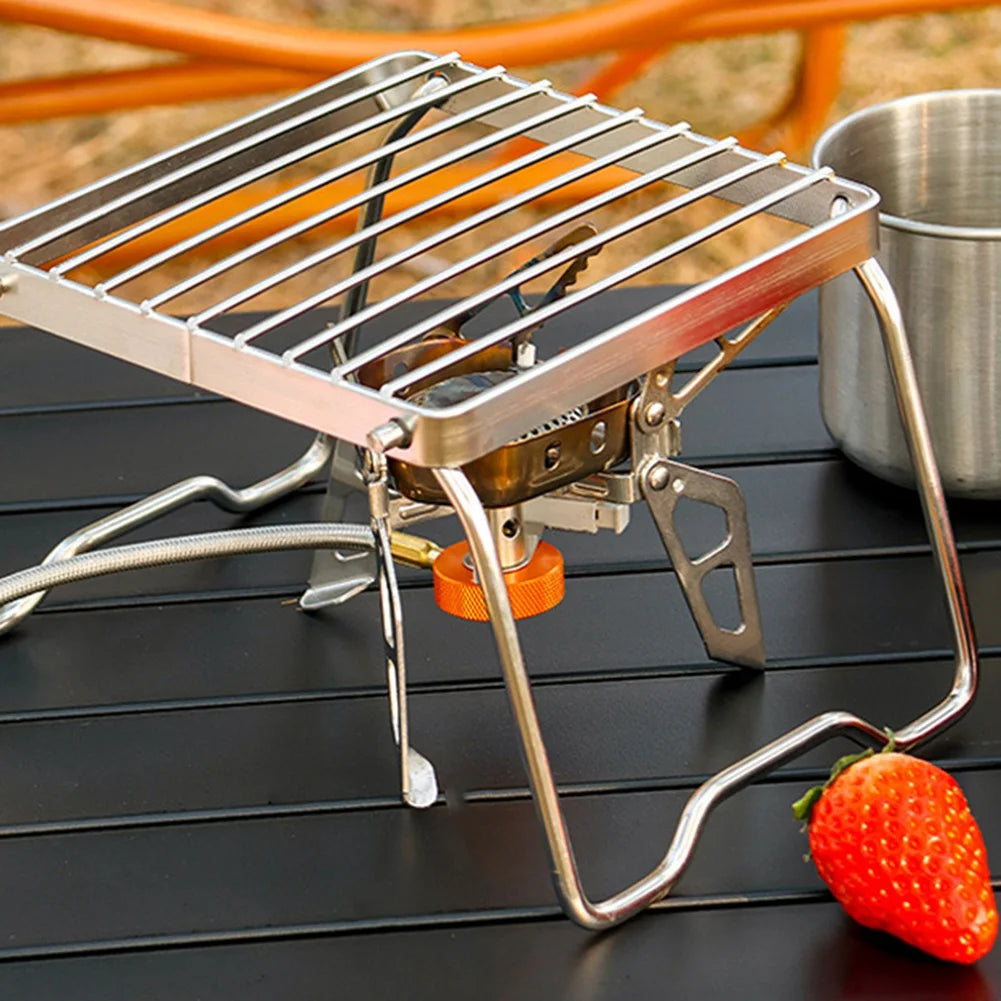 Multifunctional Folding Campfire Grill Portable Stainless Steel Camping Grill Outdoor Wood Stove Stand