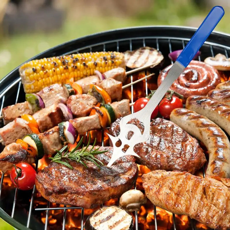 Barbecue Combo Tool Set 6 In 1 BBQ Grill Fork Stainless Steel BBQ Grill Accessories Multifunctional Barbecue Utensils For Hiking
