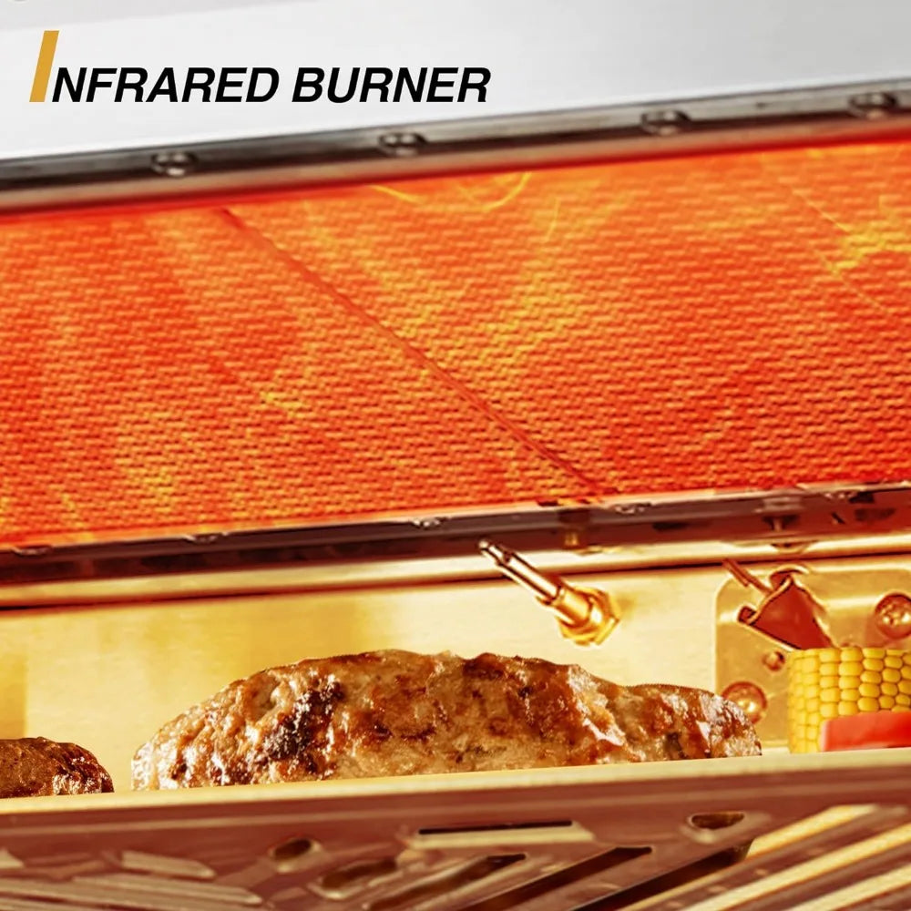 Portable Infrared Broiler Propane Gas Grill, 1500 Degree Stainless Steel Tabletop Quick Cooking Steak Grill