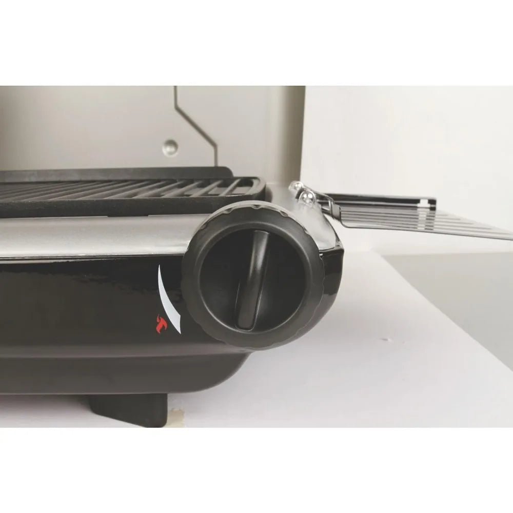 Classic 2-in-1 Camping Grill/Stove with 2 Adjustable Burners, Propane Grill/Stove with Push-Button Starter, Wind Guards