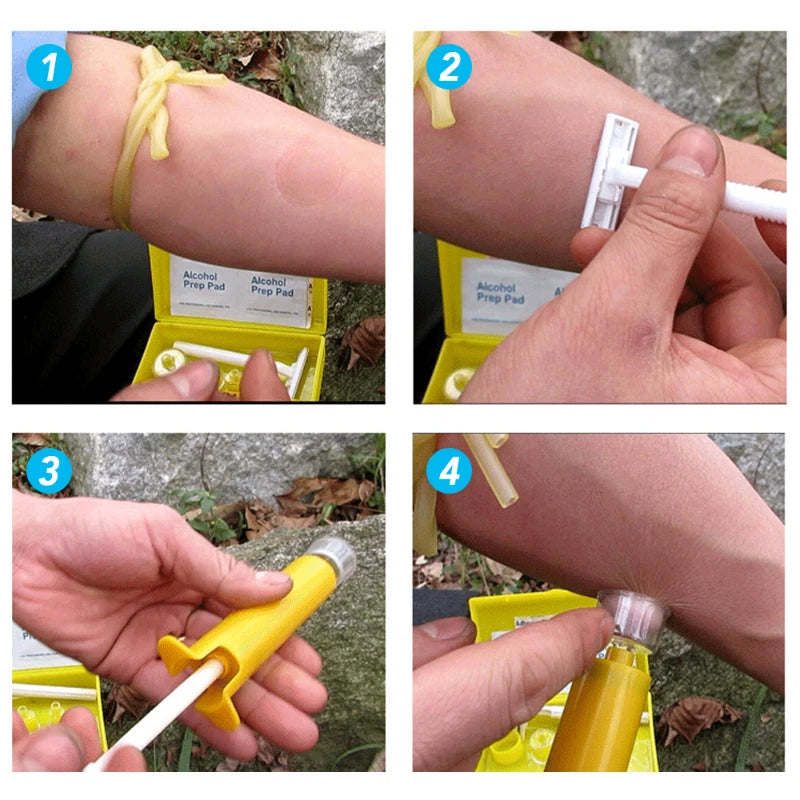 Outdoor Emergency Snake Insect Bite First Aid Kit Wild Venomous Bee Bites Vacuum Detox Pump Survival Rescue Venom Extractor