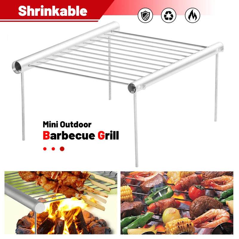 Portable Barbecue Grill Cooking Stainless Steel BBQ Grill Folding Mini BBQ Grill Home Park Picnic Outdoor Barbecue Accessories