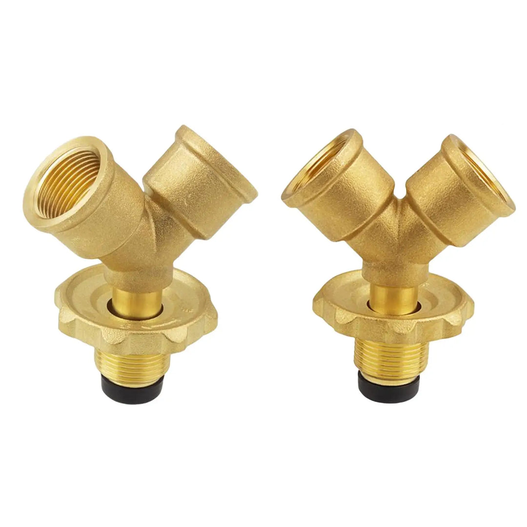Propane Y Splitter Tee Adapter 1 in 2 Outlet Quick Connect Gas Tank Tee Adapter for Bbq Grills Camper Propane Appliances