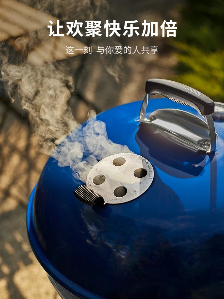Barbecue Stove Household Blue Smoked Shelf American round Apple Stove Outdoor Courtyard