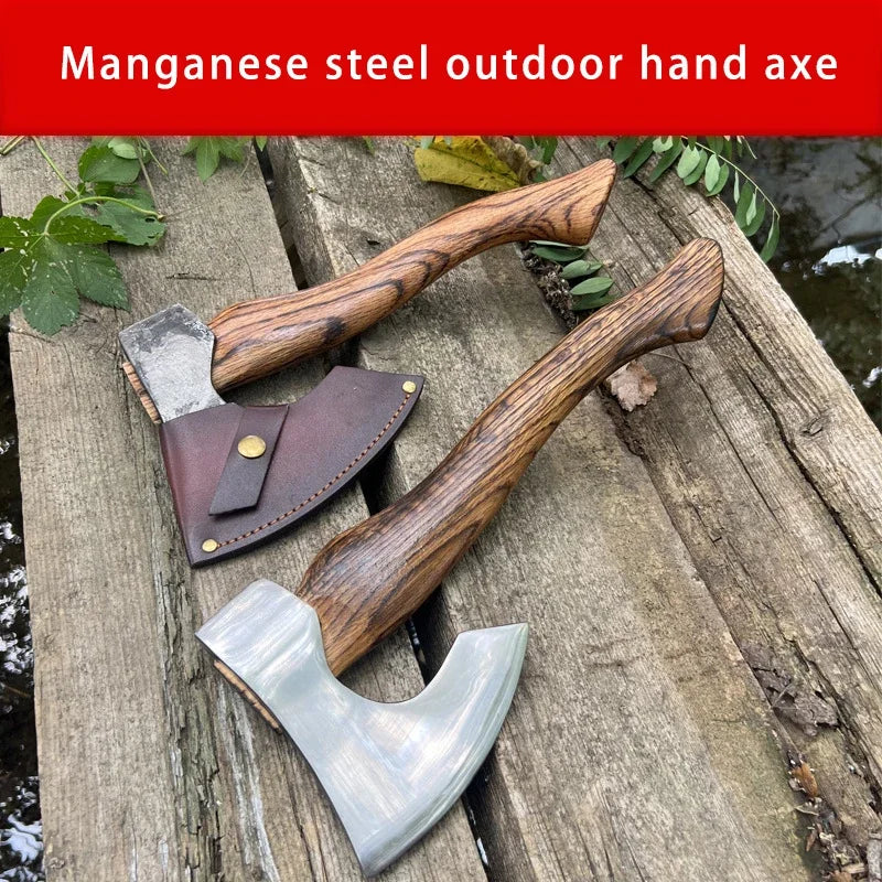 Manganese steel outdoor house hold wood outdoor camping chopping firewood self-defense hand axe, quenched hard axe