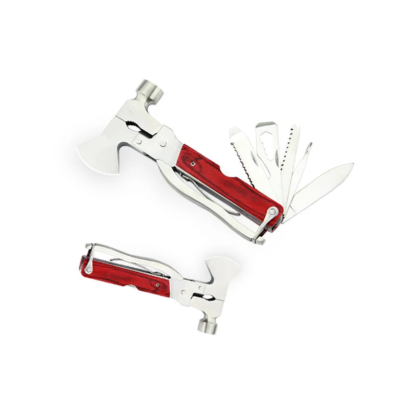 Painted wooden handle outdoor multi-function axe escape hammer car safety hammer car rescue hammer emergency kit special