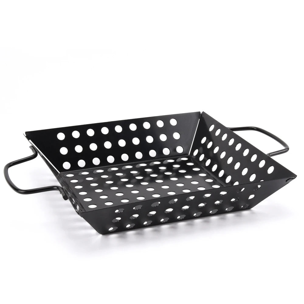 Portable Non-Stick Stainless Steel Barbecue Grill Charcoal Grill Plates Trays Home Park Picnic Outdoor Camping Stove Equipment