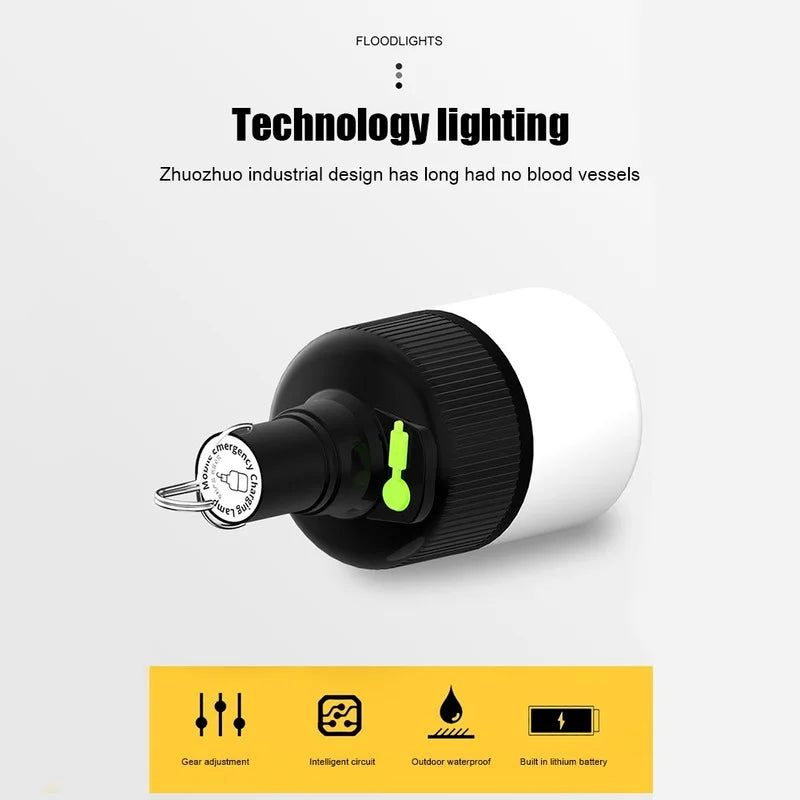 Super Bright Mobile LED Bulbs Camping Lamp Emergency Light Outdoor Night Maket Hanging Lamps USB Rechargeable Lanterna Fishing