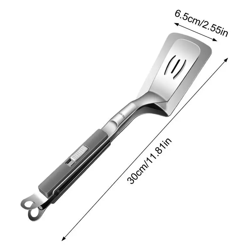 Grilling Tongs Stainless Steel Hollowed-out Tongs With Locking Cooking Utensils For Bread Dessert Salad Steak Fried Fish Grilled