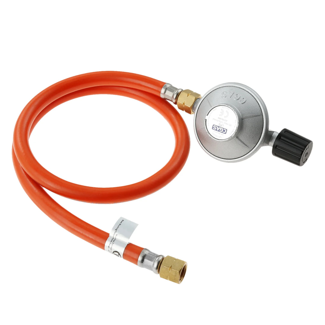 Outdoor Camping Stove and Grill Regulator with 31.5“ Hose G1/4" Left Thread Fit for 1LB Propane Bottle and Small Butane Cansiter