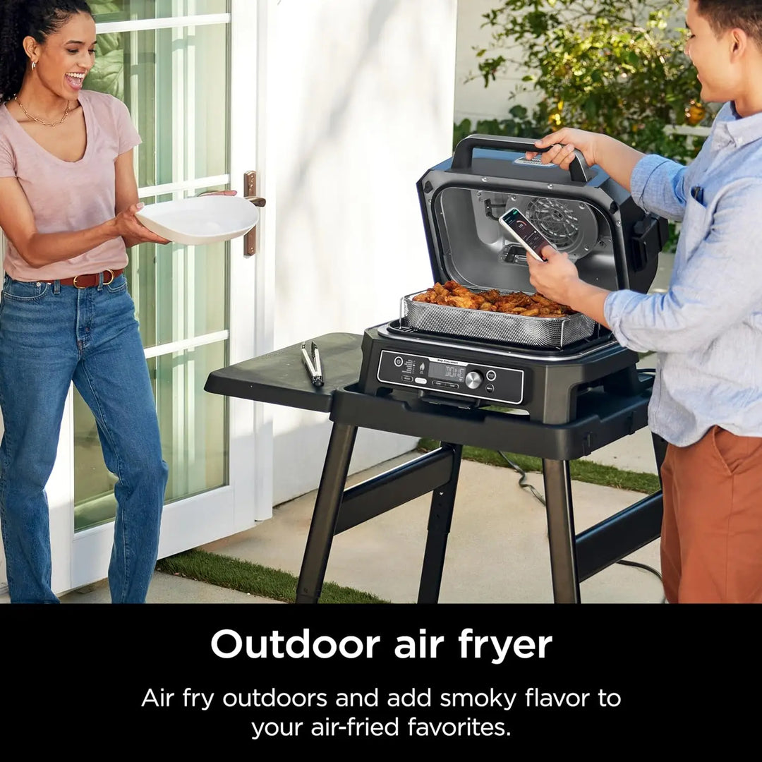 Ninja OG951 Woodfire Pro Connect Premium XL Outdoor Grill & Smoker, Bluetooth, App Enabled, 7-in-1 Master Grill, BBQ Smoker, Out