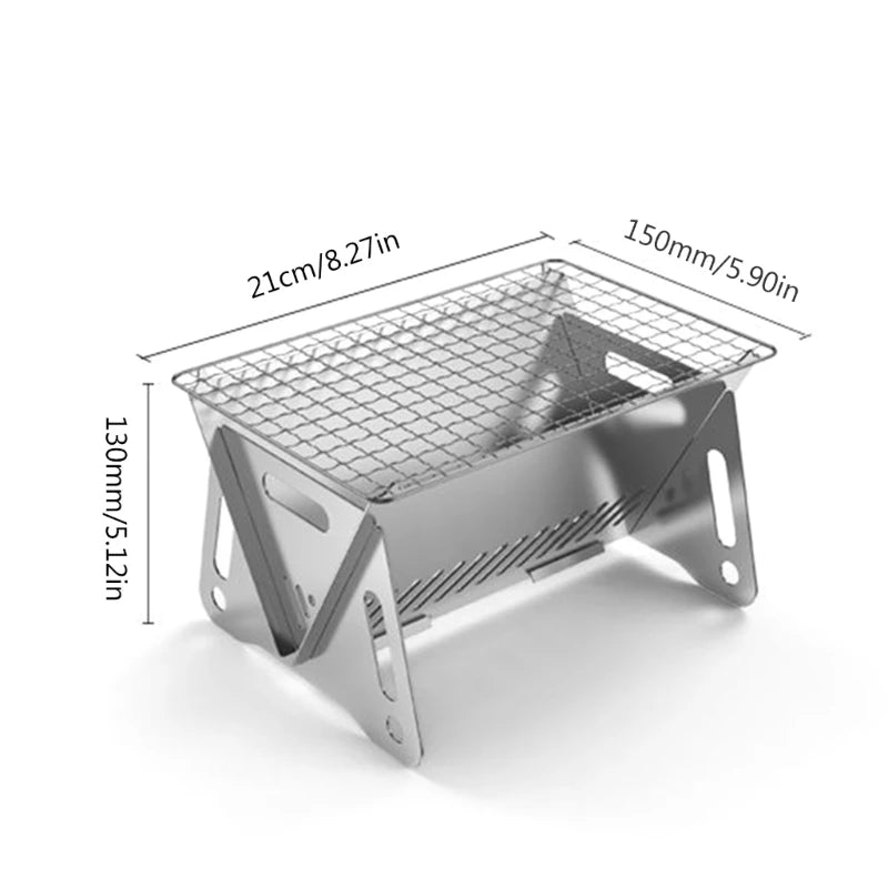 Burning Camp Stove BBQ Cooker/Portable Folding Backpacking Stove with Grill-Grid Stove for Outdoor
