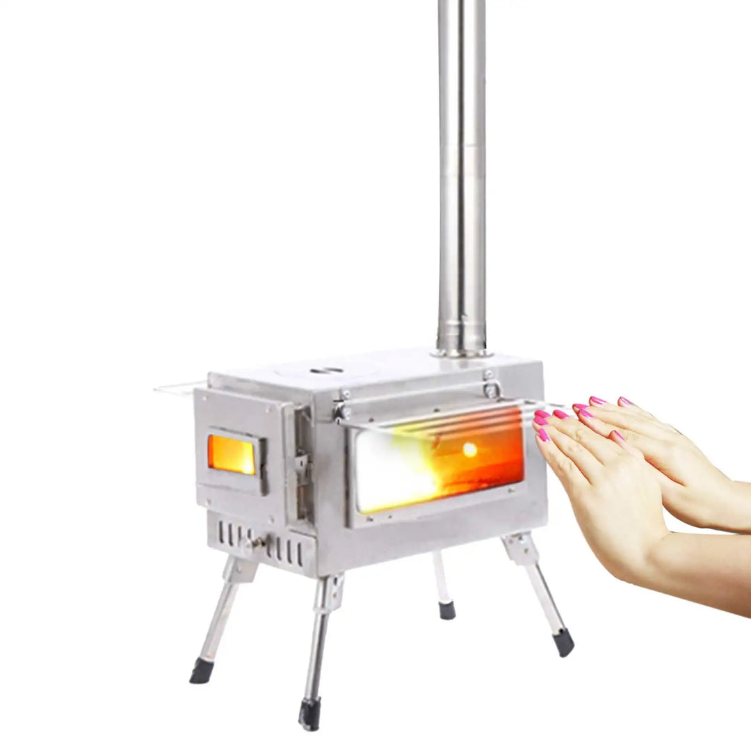 Tent Stove Camping Wood Stove Folding Stoves Fire Wood Heater For Winter Portable Barbecue Stove Grill For Camping Accessories