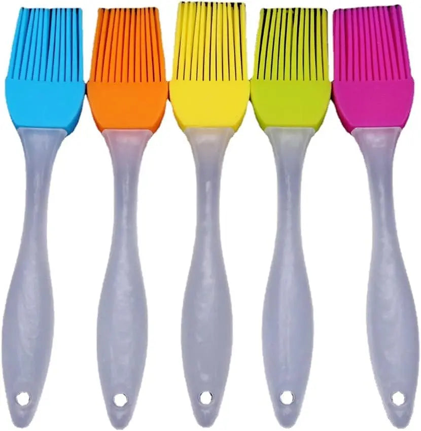 5PCSSilicone Basting Pastry & BBQ Brush Set Oil Brush Kitchen Turkey Baster Barbecue Utensil use for Grilling and Marinating