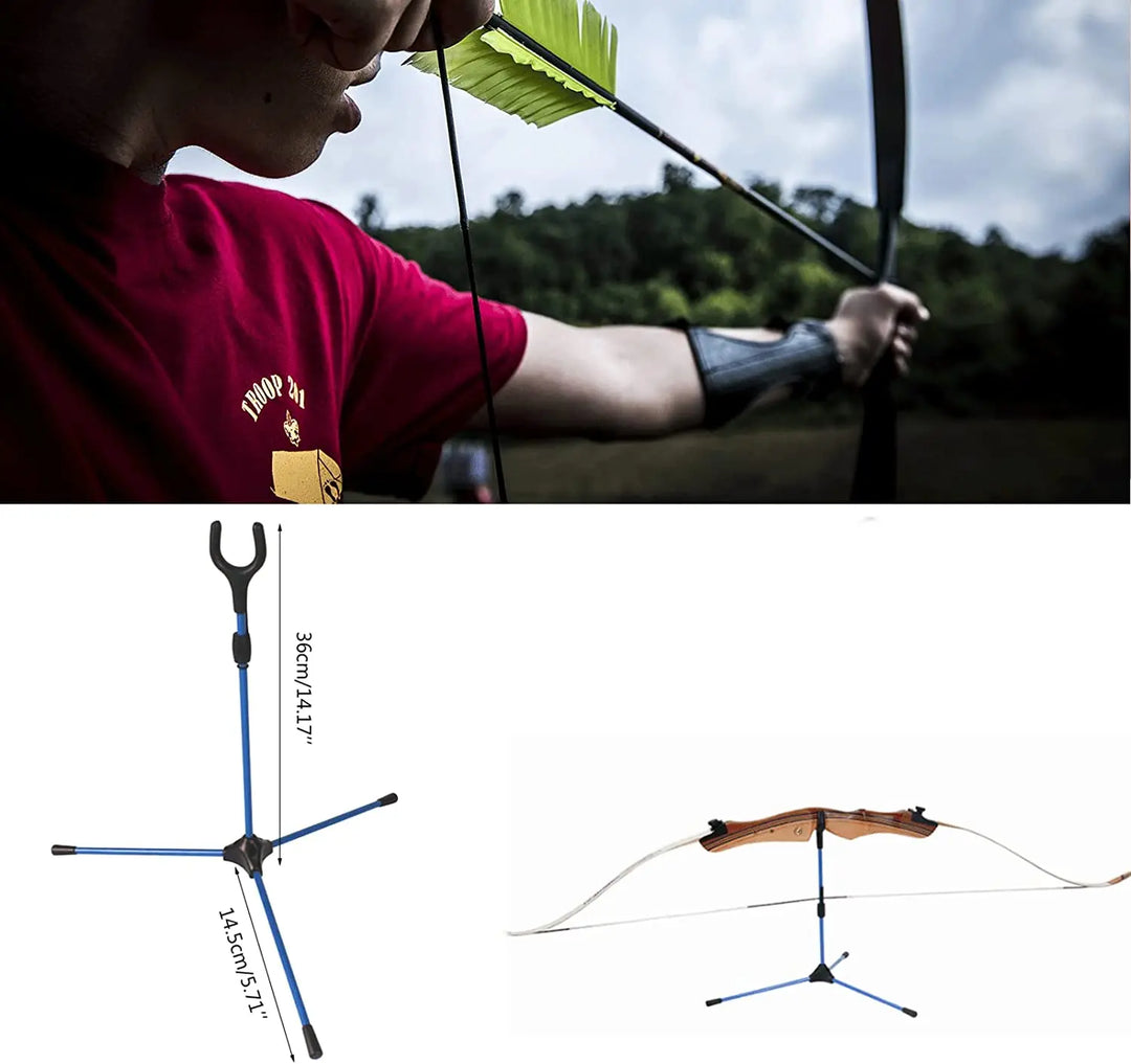 Archery Bow Stands - Portable Carbon Fiber Folding Recurve Compound Bow Support Stands Detachable Universal Archery Bow Holder R