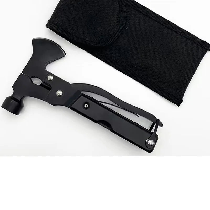 New multifunctional axe with wooden handle for chopping firewood, multi-purpose hand axe for outdoor camping and survival
