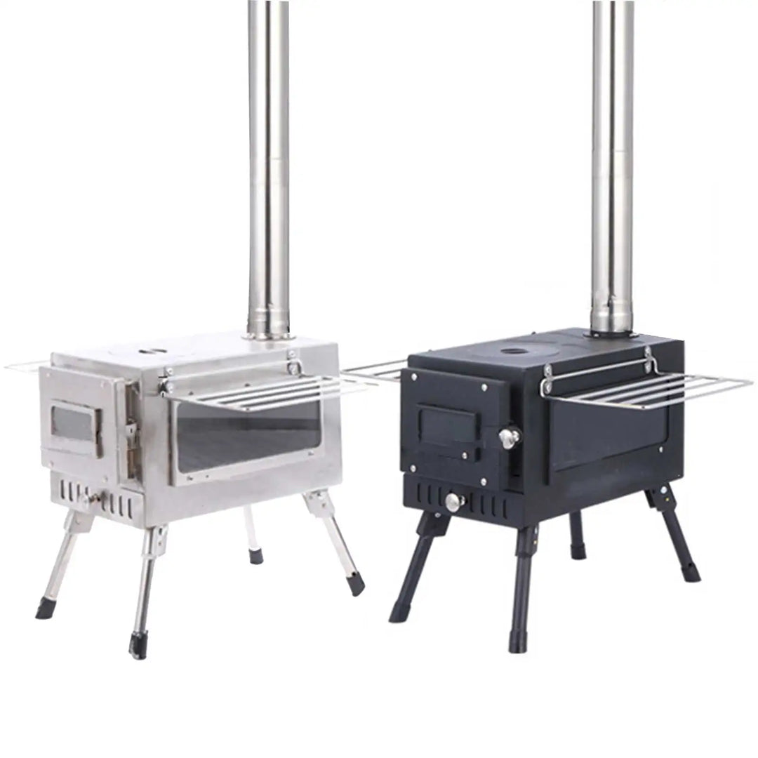 Tent Stove Camping Wood Stove Folding Stoves Fire Wood Heater For Winter Portable Barbecue Stove Grill For Camping Accessories
