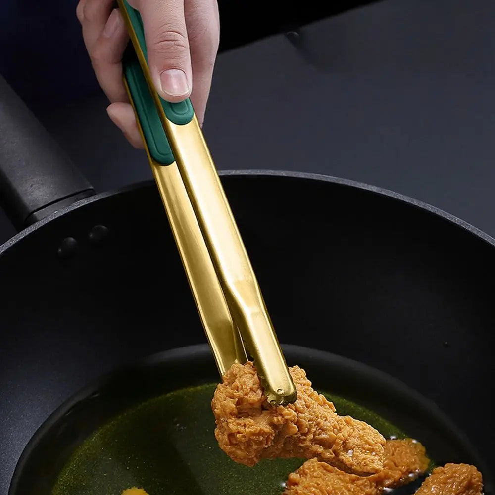 Non-Slip Gold Steak Clamps Cooking Utensils Serving Tongs Bread Clips BBQ Tools Food Tongs Grill Tongs Kitchen Accessories