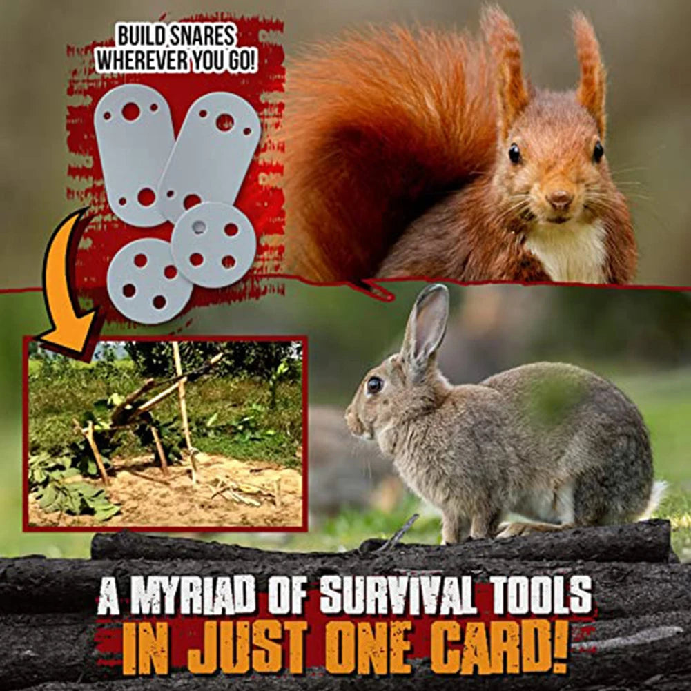 Outdoor EDC Survival Fishing Hook Card Stainless Steel Camping Hiking Tool Cards Multifunction Tool Card EDC Camping Survival
