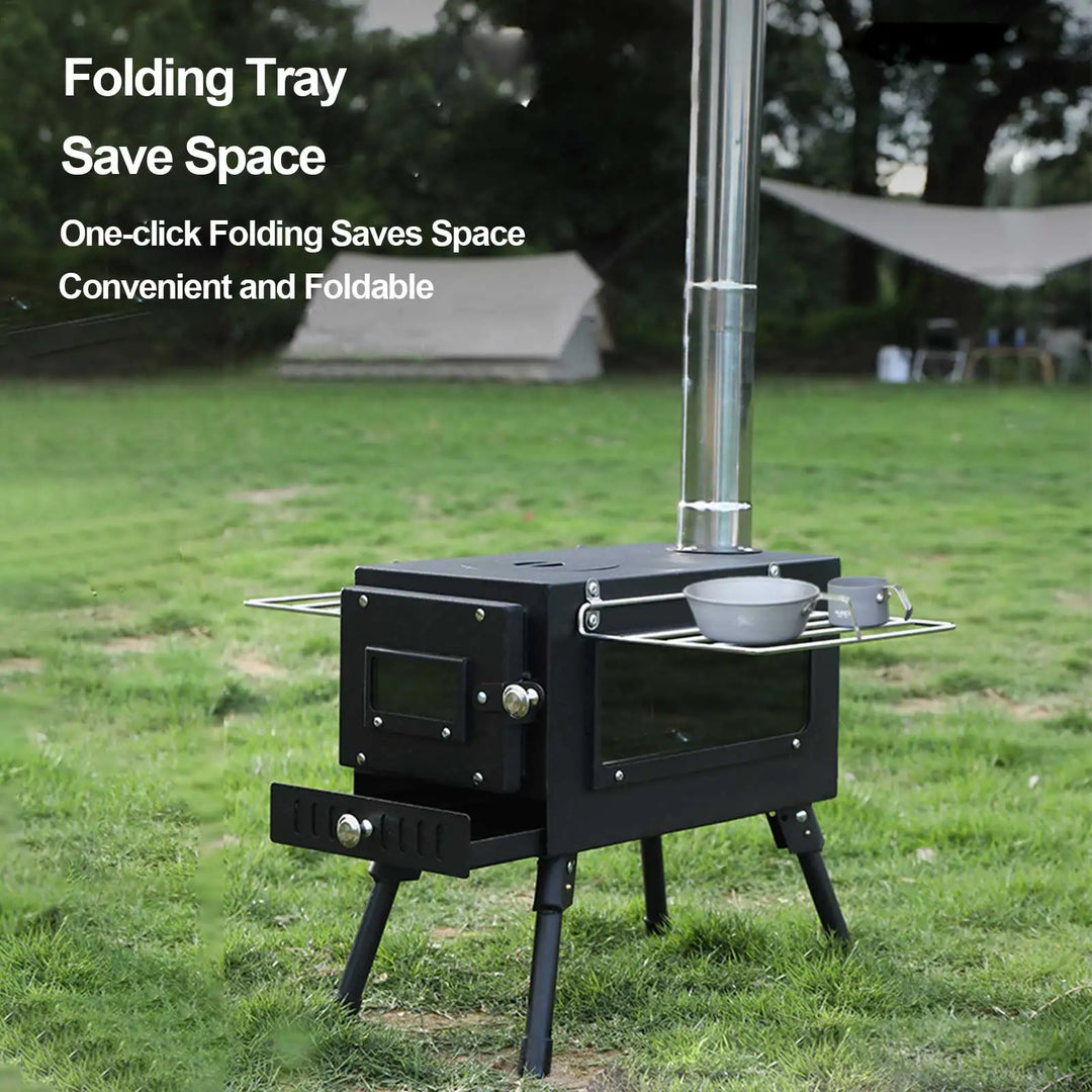 Tent Stove Camping Wood Stove Folding Stoves Fire Wood Heater For Winter Portable Barbecue Stove Grill For Camping Accessories