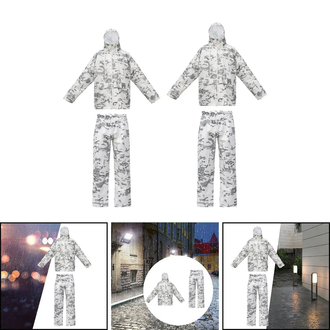 Rain Suit for Men Lightweight Hooded Jacket Workwear Outdoor Rain Coat