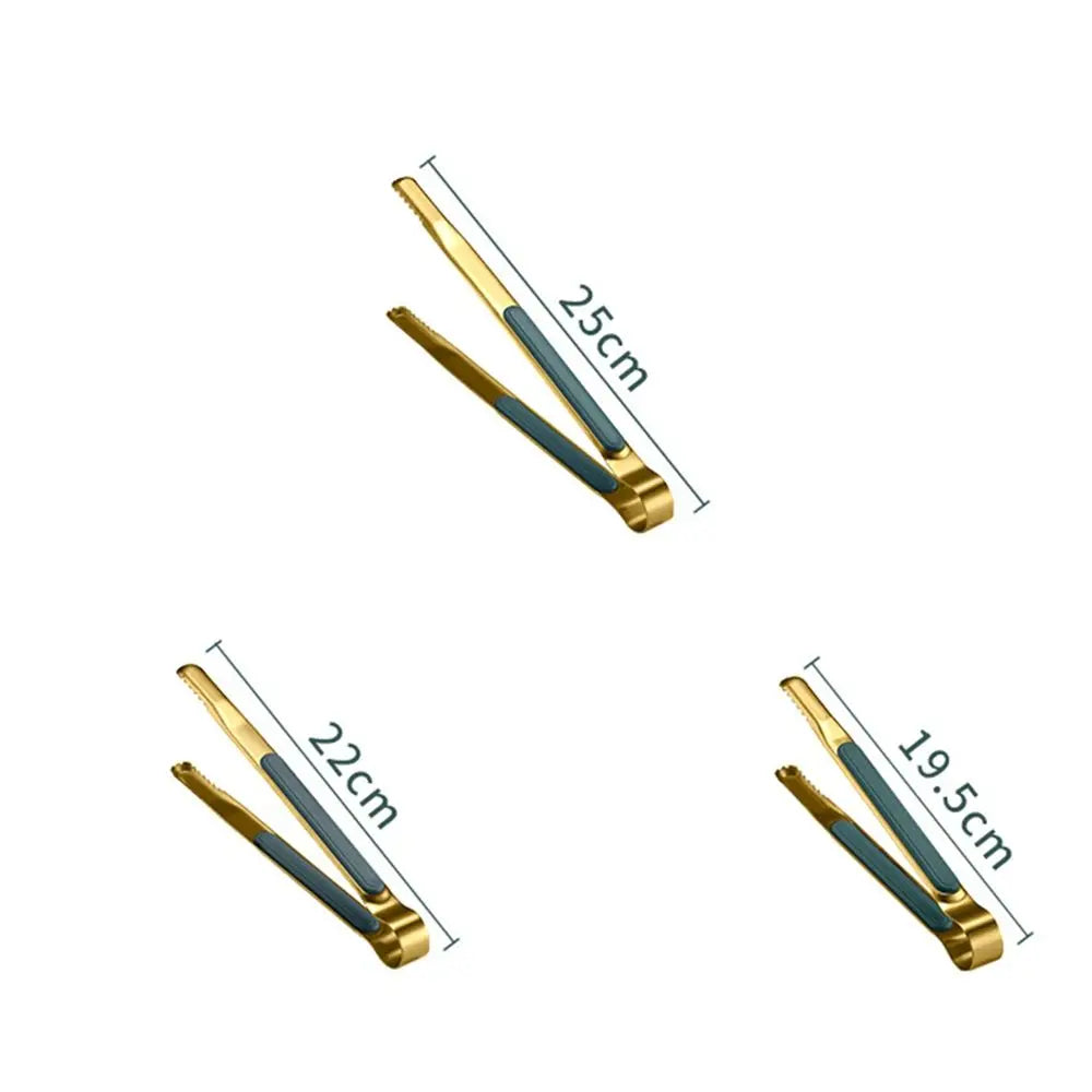 Non-Slip Gold Steak Clamps Cooking Utensils Serving Tongs Bread Clips BBQ Tools Food Tongs Grill Tongs Kitchen Accessories