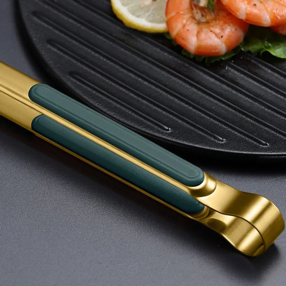 Non-Slip Gold Steak Clamps Cooking Utensils Serving Tongs Bread Clips BBQ Tools Food Tongs Grill Tongs Kitchen Accessories