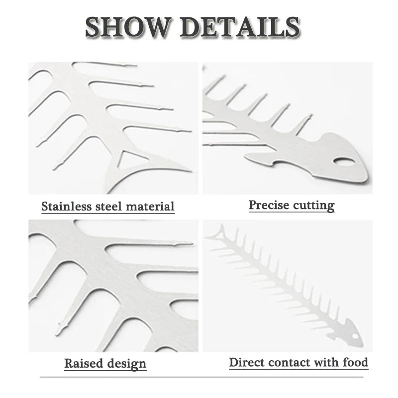 Stainless Steel Barbecue Pick Fish Bone Roasted Skewer Piercing Meat Tool Barbecue Utensils Grill Grilling Net Kitchen Tools