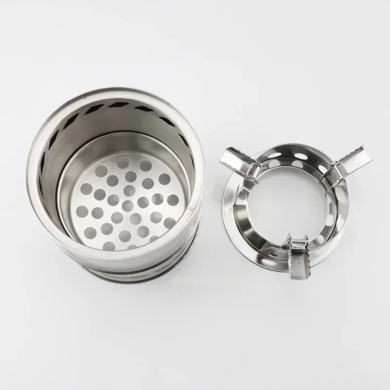 Camping Wood Stove Equipment Stainless Steel Portable Fire Heater Outdoor Tourist Burner Charcoal Grill Cooking  Stove
