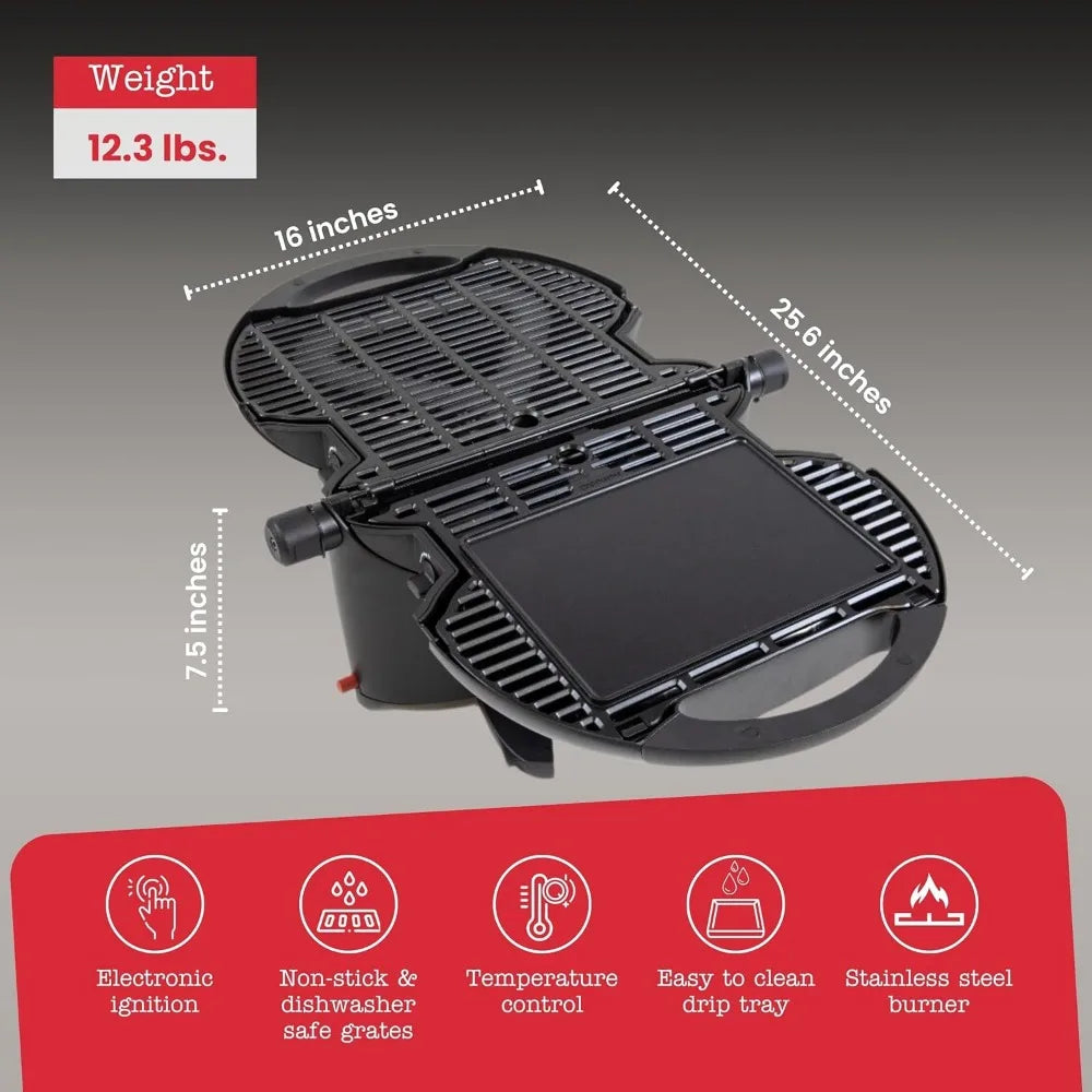 Portable Propane Gas Grill | Perfect Camping for BBQ | Small Lightweight Outdoor  | Portable for Tailgating, RV