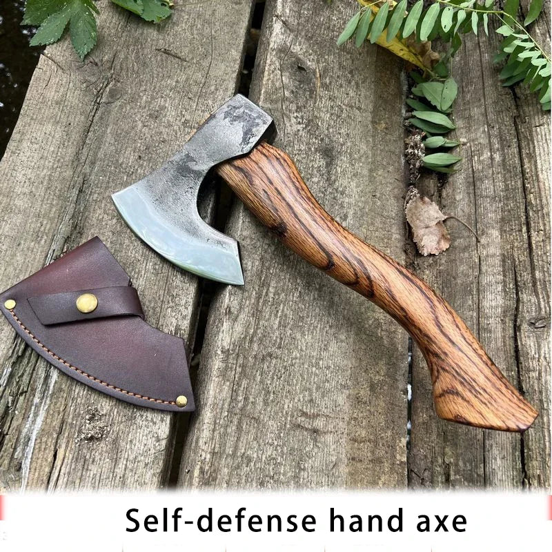 Manganese steel outdoor house hold wood outdoor camping chopping firewood self-defense hand axe, quenched hard axe