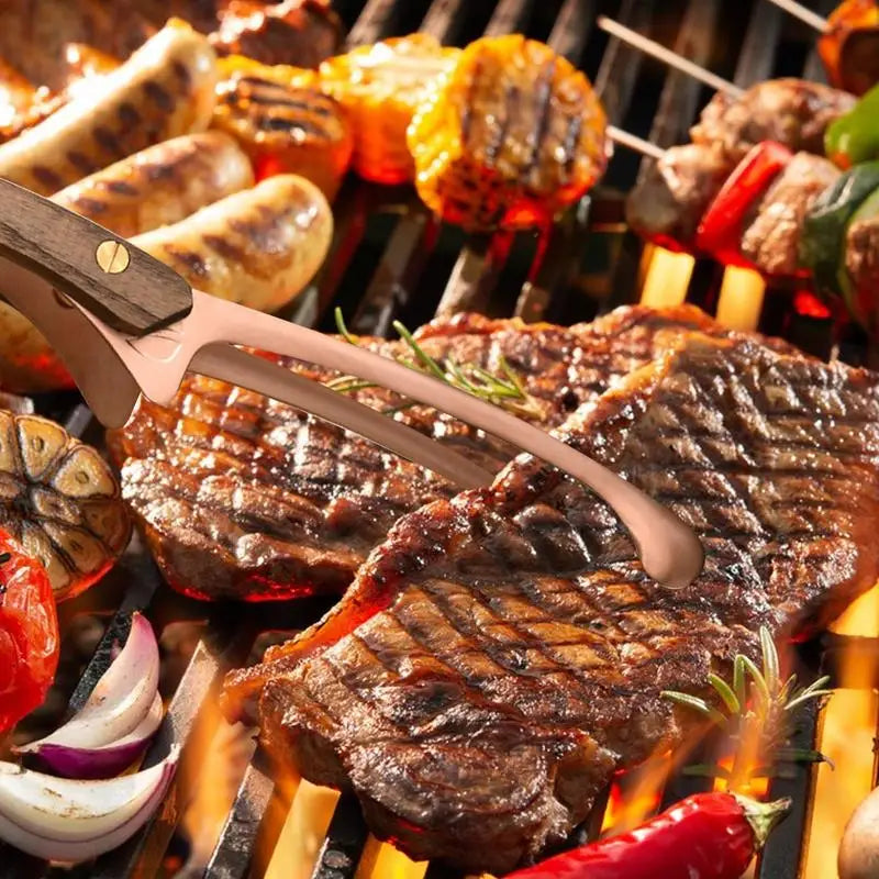Grill Tongs Meat Cooking Utensils For BBQ Baking Silver Kitchen Accessories Camping Supplies Item Barbecue Clip