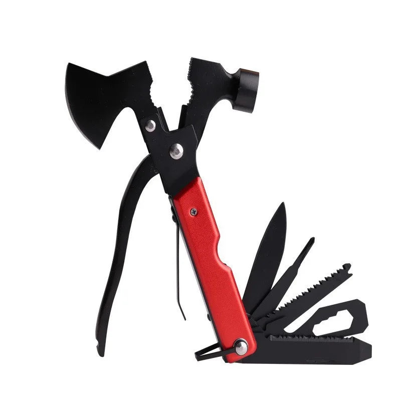 New multifunctional axe with wooden handle for chopping firewood, multi-purpose hand axe for outdoor camping and survival