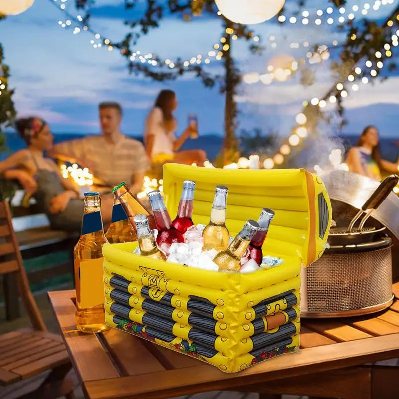 Floating Ice Bucket Party Decorations Drink Cooler Ice Serving Bucket Large Capacity Treasure Box Design Inflatable Ice Bucket
