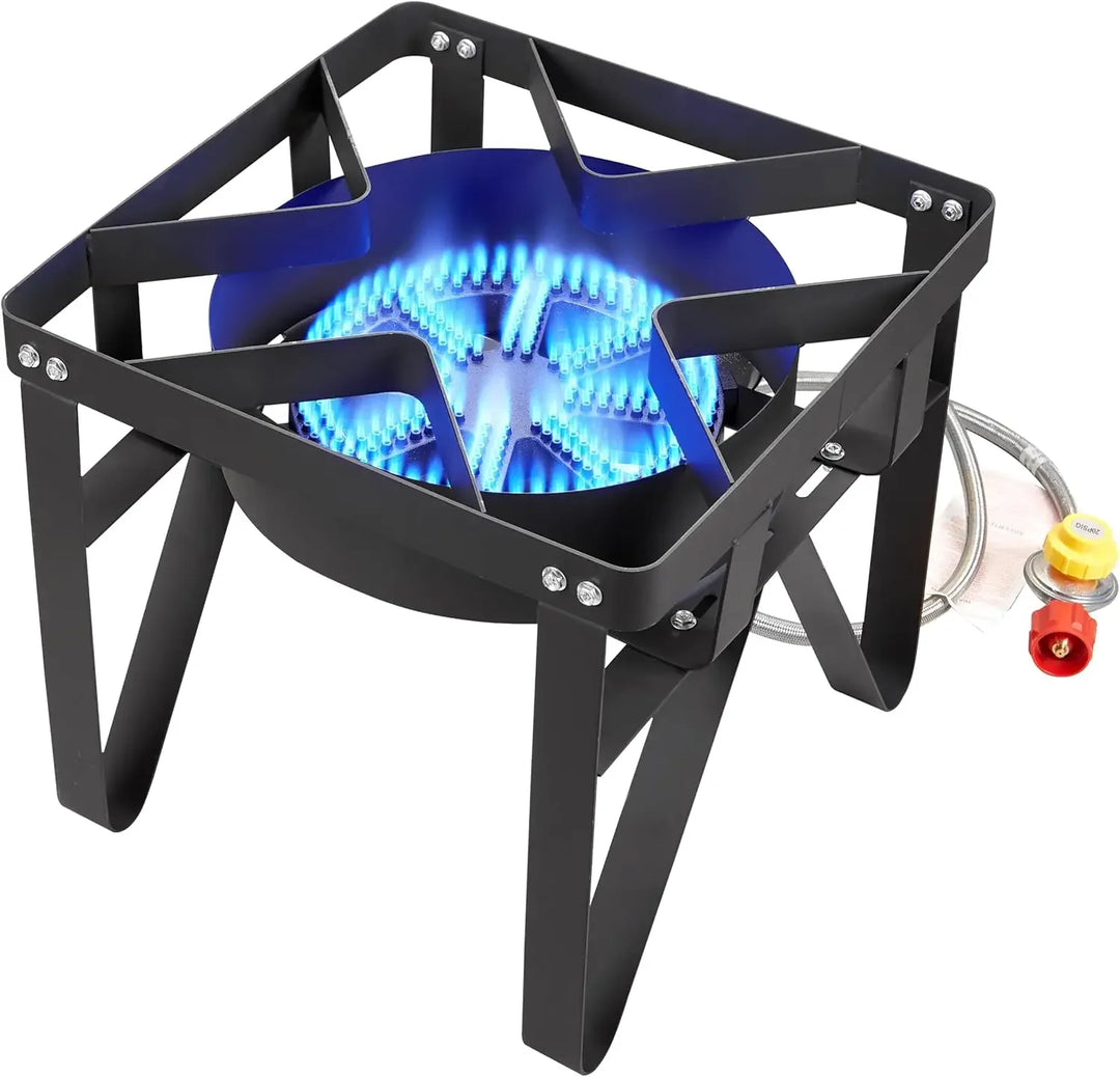 Propane Gas Stove 185000 BTU High Pressure Outdoor Camping Stove with Regulator Cast Iron Burner